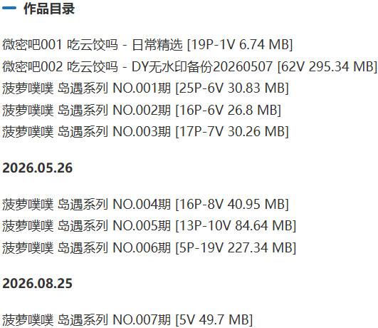 菠萝噗噗(菠萝云饺) – 岛遇/微密圈等写真&视频合集【持续更新中】-1